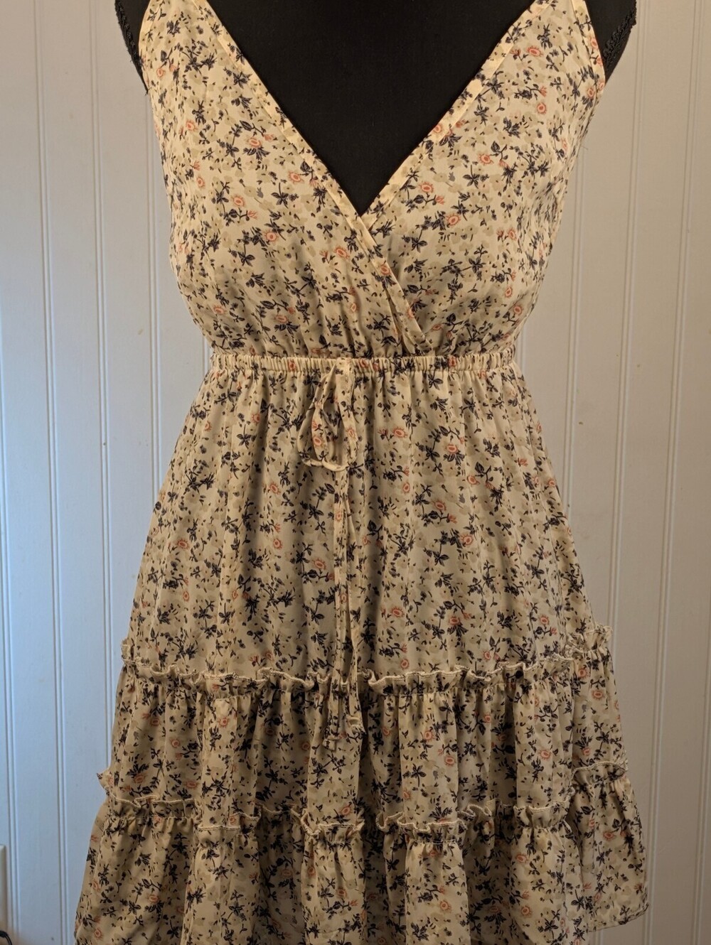 Romwe Floral Cottagecore Print V-Neck Sleeveless Dress Size S